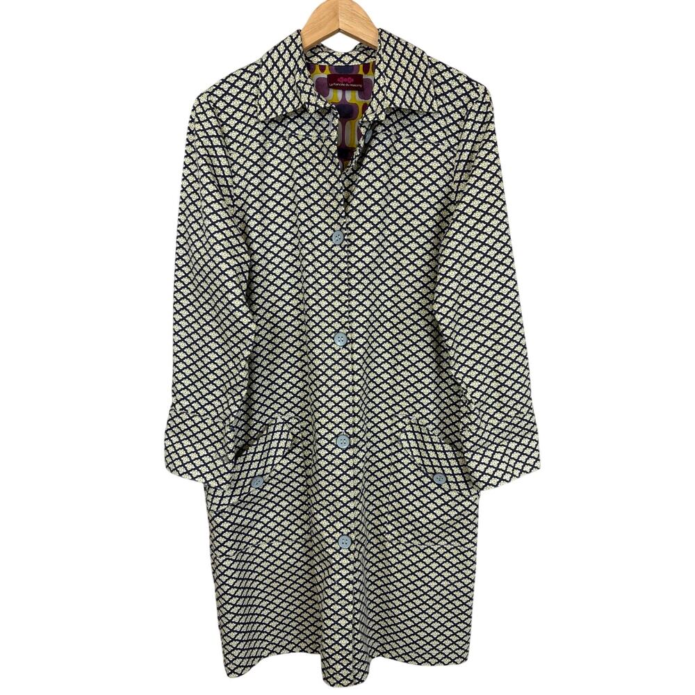 La Fiancée du Mémon Navy Floral Lightweight Long Jacket